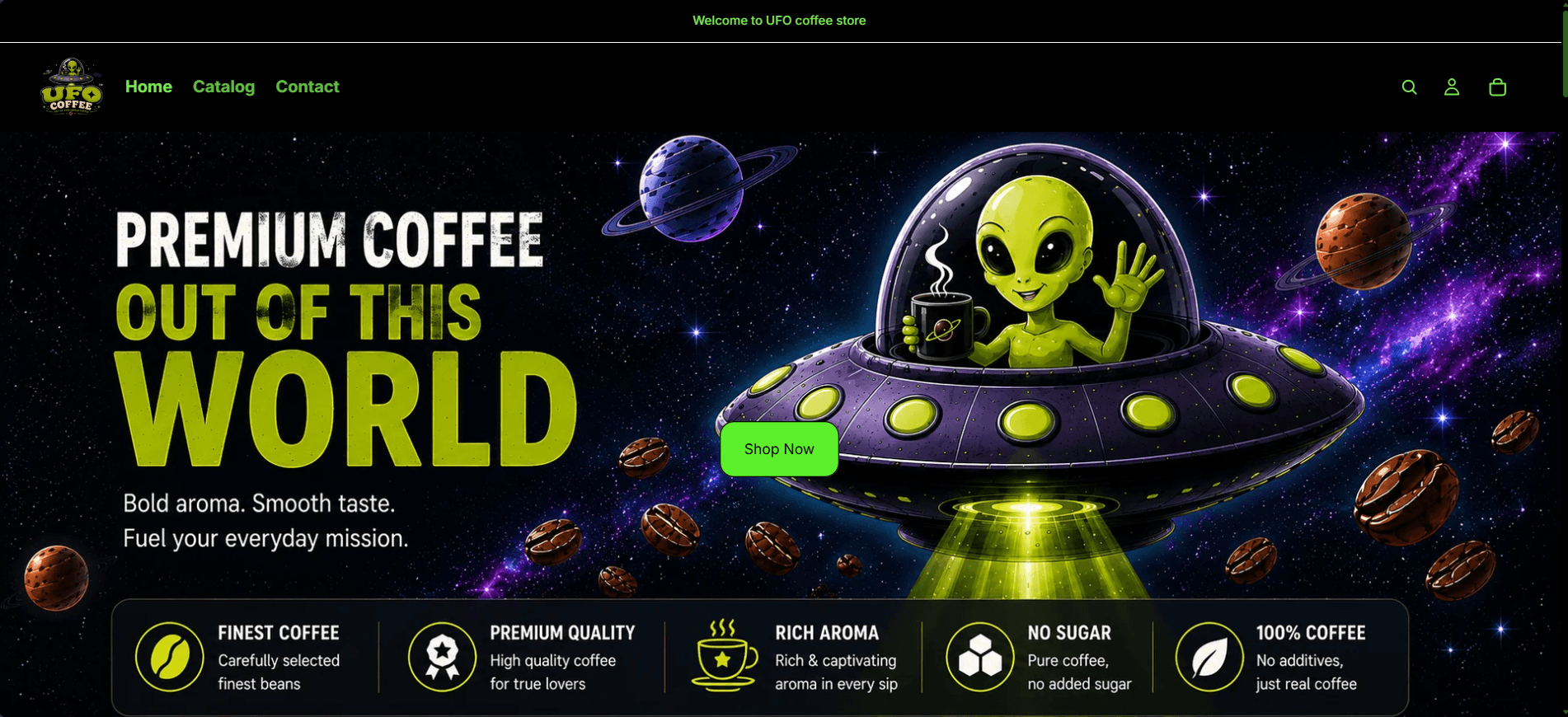 UFO Coffee website